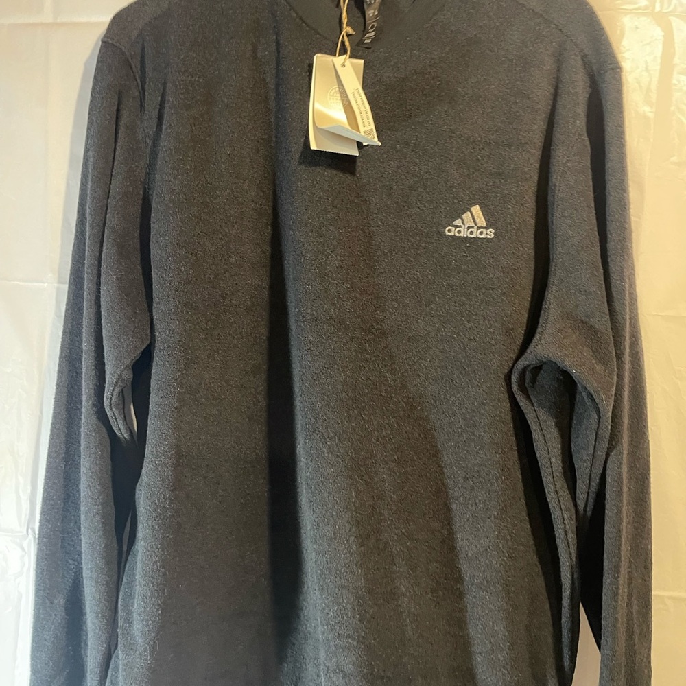 adidas Black Crewneck Sweater with Relaxed Fit